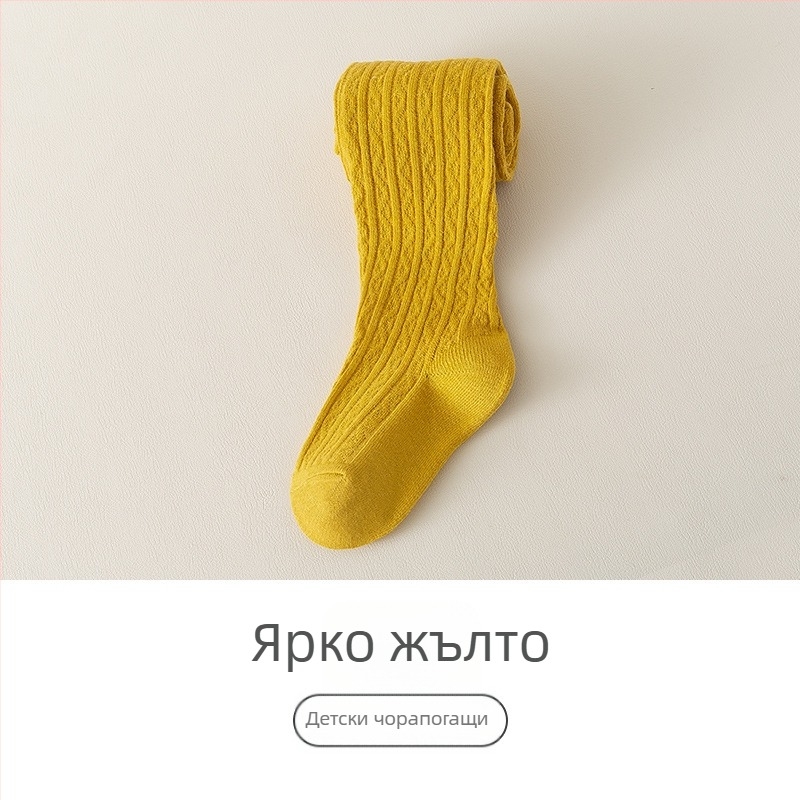 Бебешки клинове Zhuji на едро, пролетен и есенен стил, връхни дрехи, интегрирани панталони, детски чорапогащи от дълготраен памук, бебешки панталони с крачета за момичета