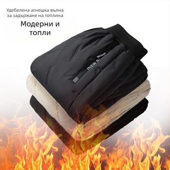 Детски памучни панталони за есен и зима Нови момчешки ежедневни панталони с полар, удебелени, за средни и големи размери, детски зимни панталони от агнешка вълна, ветроустойчиви панталони