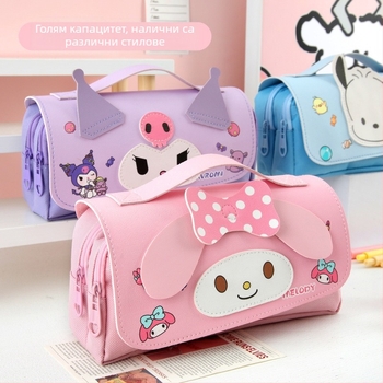 2024 Нова чанта за моливи за ученици от начално и средно училище, сладка чанта за канцеларски материали с голям капацитет, кутия за канцеларски материали, чанта за съхранение с анимационни филми на едро