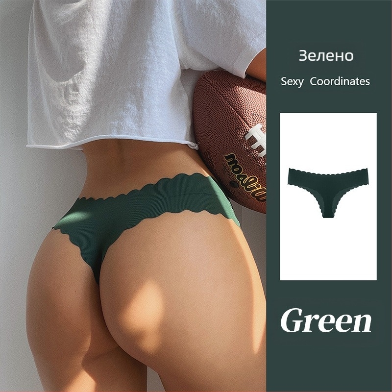 Дамски прашки Tume с голям размер, ниска талия, прасковено дупе, европейски размер, английски знак, оребрени, ледено копринени, безшевни, вълнообразни, секси