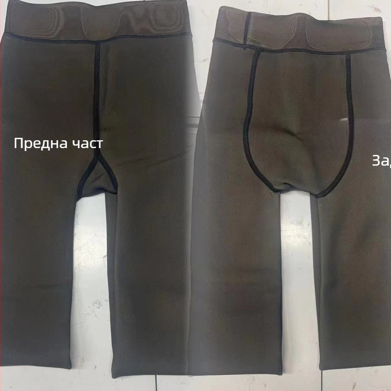 2025 Популярни черни прозрачни клинове с полар, подплатени с една дума и кръст, за жени с голи крака, с удебеляващ, отслабващ вид и чорапогащник Artifact