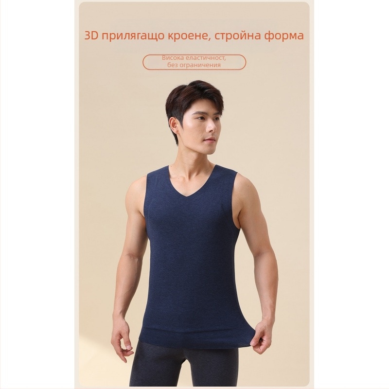 Мъжки есенно-зимен топъл жилет от овча вълна, безшевен, с нанасяне на пластири, без ръкави, базово палто, шлайфане, дебел мъжки жилет