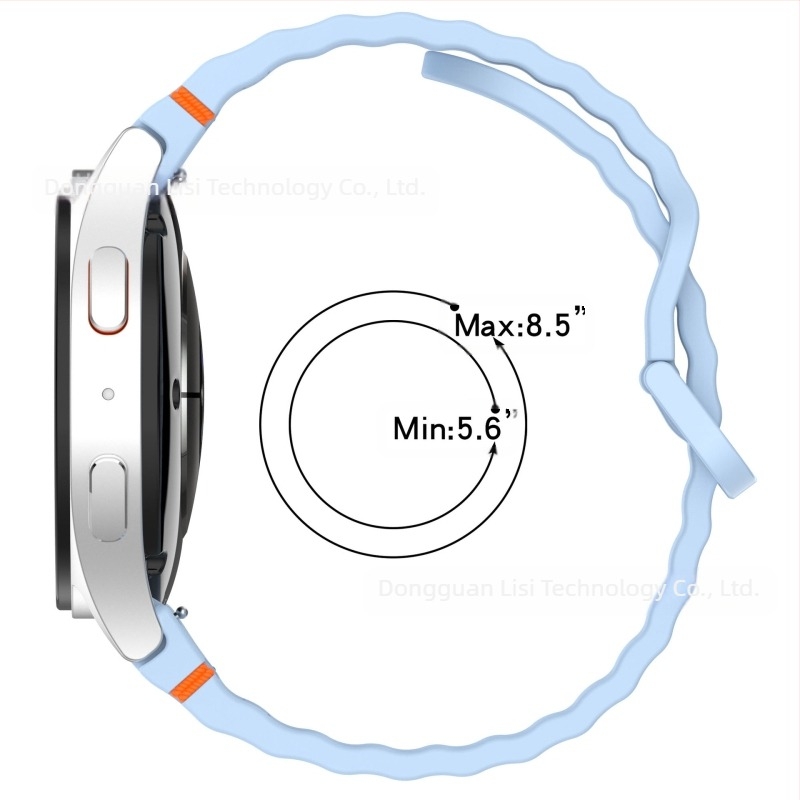 Lisizawa е подходяща за Samsung Galaxy Watch7, вълнообразна каишка, Watchfe/456, силиконова каишка