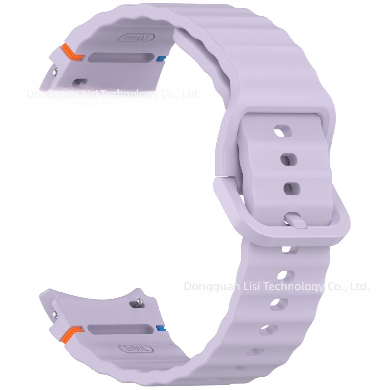 Lisizawa е подходяща за Samsung Galaxy Watch7, вълнообразна каишка, Watchfe/456, силиконова каишка