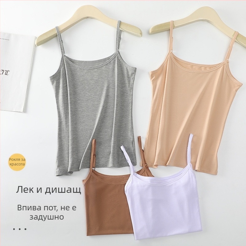 Дамска потник, основно връхно облекло, без ръкави, универсално секси модално черно-бяло потник, вътрешно облекло за студентки