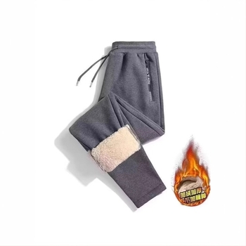 Зимни панталони с поларена подплата Winter Plus Extra Large, мъжки удебелени топли панталони, ежедневни панталони, мъжки зимни кадифени панталони