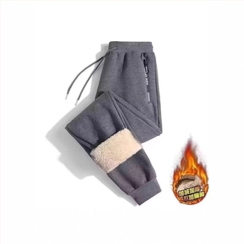 Зимни панталони с поларена подплата Winter Plus Extra Large, мъжки удебелени топли панталони, ежедневни панталони, мъжки зимни кадифени панталони