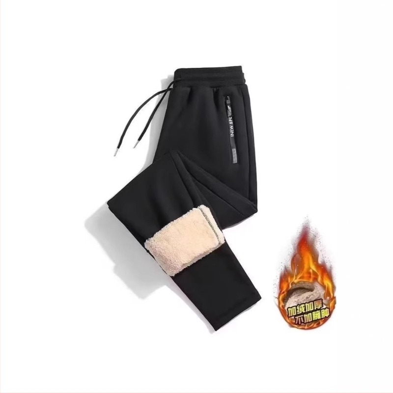 Зимни панталони с поларена подплата Winter Plus Extra Large, мъжки удебелени топли панталони, ежедневни панталони, мъжки зимни кадифени панталони