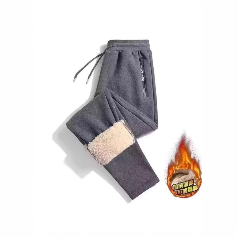 Зимни панталони с поларена подплата Winter Plus Extra Large, мъжки удебелени топли панталони, ежедневни панталони, мъжки зимни кадифени панталони
