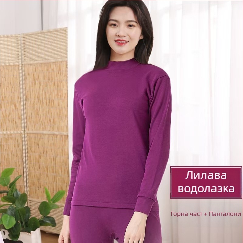 Мъжки комплект термобельо от чист памук за есен и зима, дамско термобельо, памучен пуловер, трикотаж, удебелен за топлина