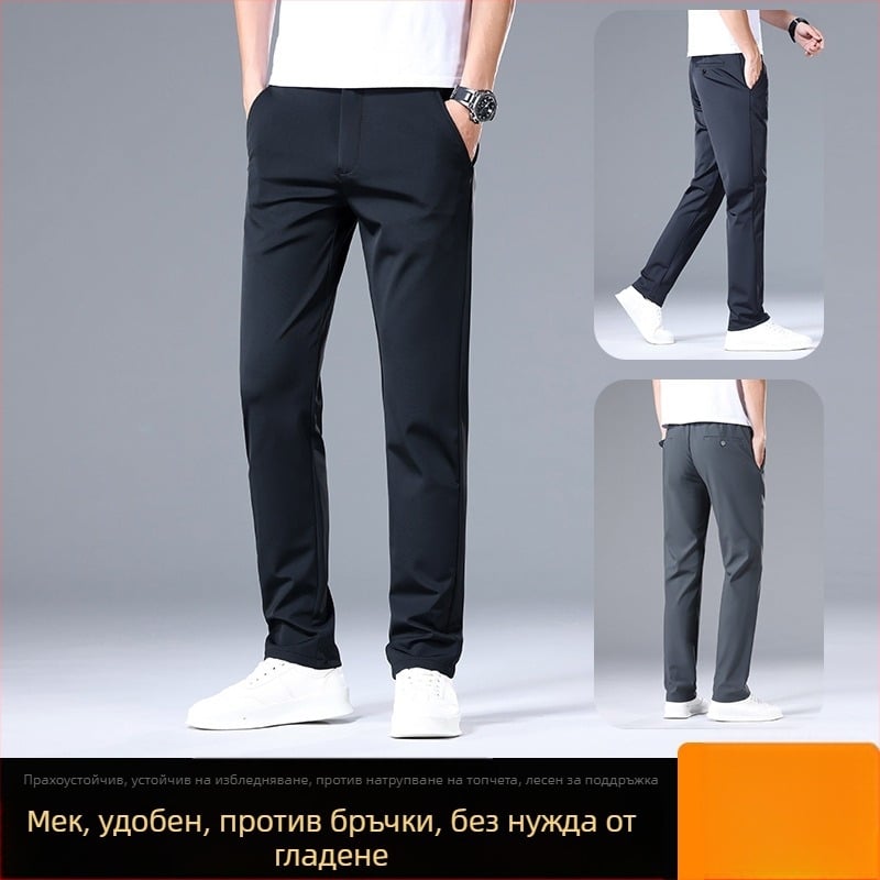 Контакт за дистрибуция Оферта за есенни дебели ежедневни панталони Мъжки панталони Мъжки бизнес панталони с полуеластична талия и висока еластичност