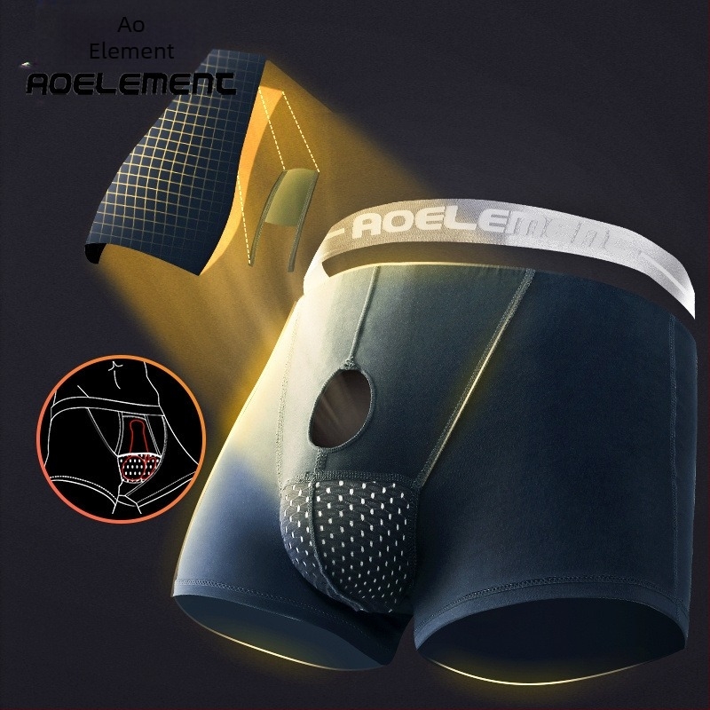 Мъжко бельо за мъжко венозно дъно, шорти, чанта с извита боксерска глава, разделяне на семенната връв и скротум