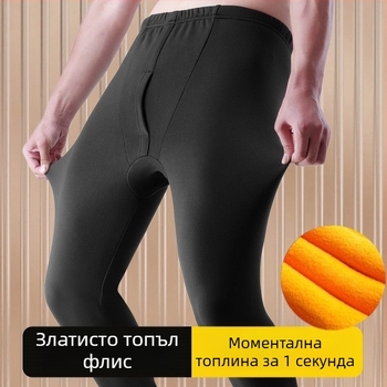 Мъжки удебелени топли панталони Мъжки удебелени памучно-вълнени панталони с подплата от полар Есенни панталони Thunderpants Мъжки панталони с подплата отдолу, големи размери Зимни панталони