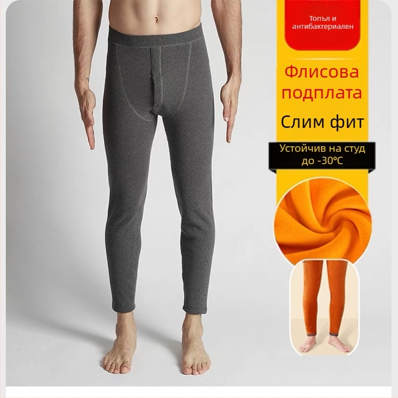 Мъжки удебелени топли панталони Мъжки удебелени памучно-вълнени панталони с подплата от полар Есенни панталони Thunderpants Мъжки панталони с подплата отдолу, големи размери Зимни панталони