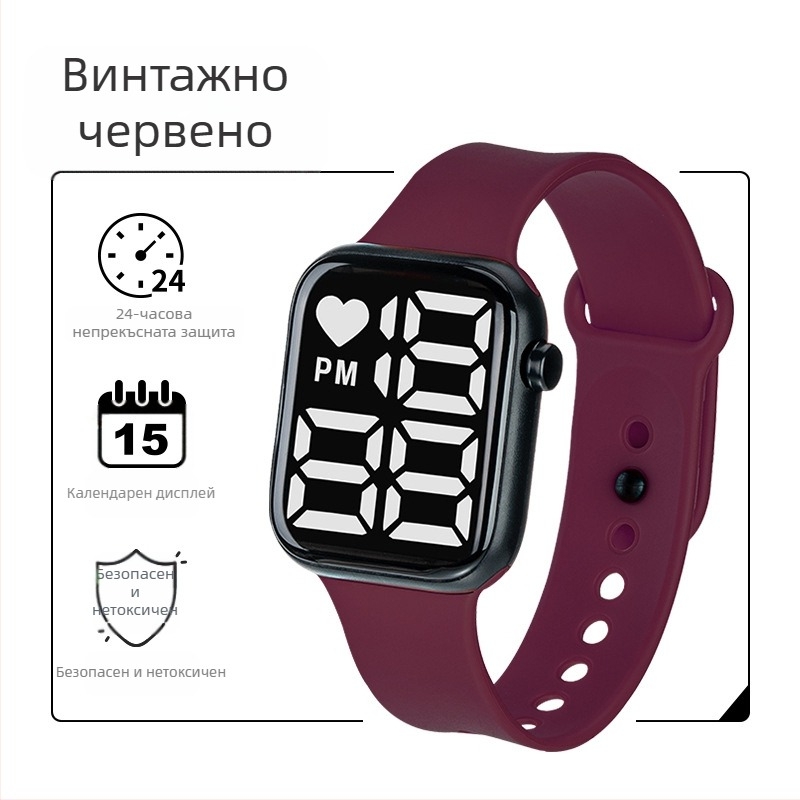 Y1 Експортен електронен магазин Най-продаван LED дигитален часовник за момчета и момичета, детски светещ дигитален часовник, водоустойчив голям циферблат