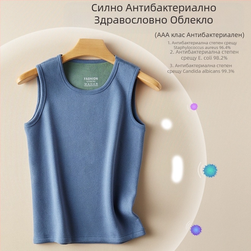 Антибактериален полар полар зимен мъжки ежедневен полар-подплатен дебел топъл, студоустойчив жилетка