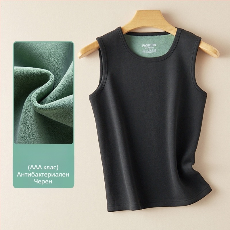 Антибактериален полар полар зимен мъжки ежедневен полар-подплатен дебел топъл, студоустойчив жилетка