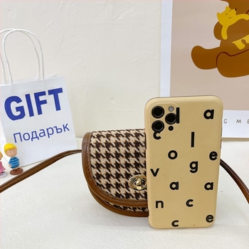 Детска чанта в корейски стил 2022, мини модна карирана чанта за момичета, малка чанта през рамо, модерна ретро чанта през рамо