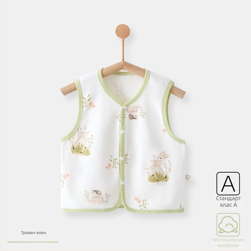 Бебешки жилет клас А Връхни дрехи Пролет и есен Бебешки жилет от чист памук за излизане през есента