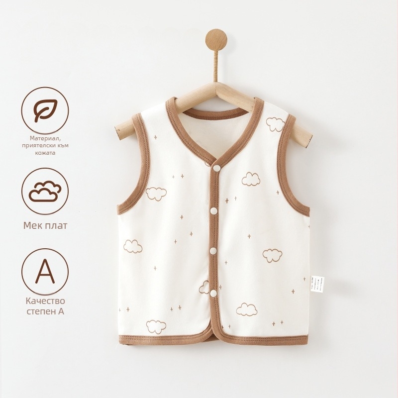Бебешки жилет клас А Връхни дрехи Пролет и есен Бебешки жилет от чист памук за излизане през есента
