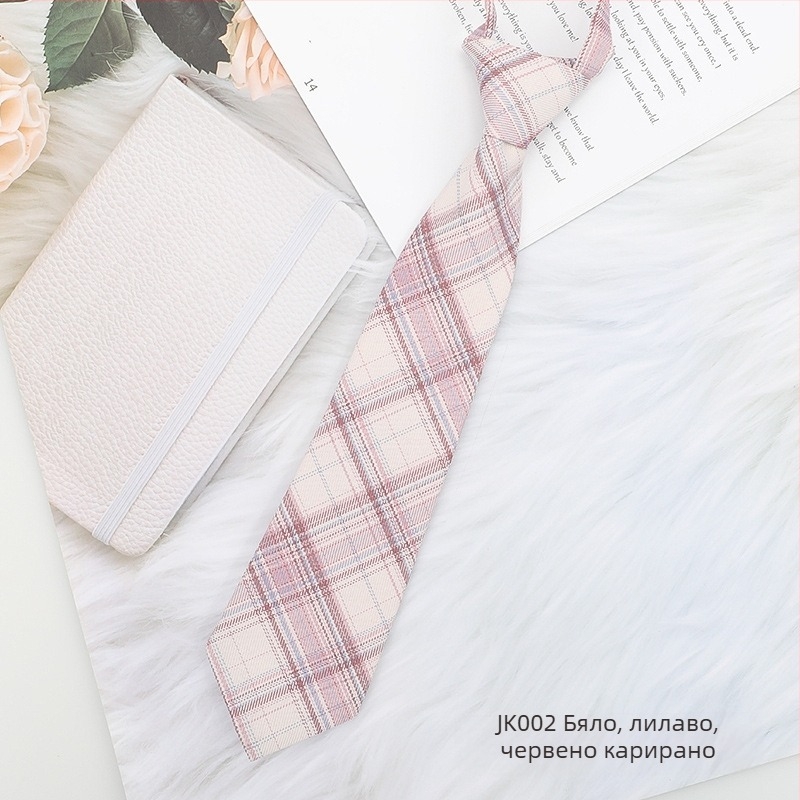 Дамска яка с цвете, карирана в японски стил и черна папионка, с връвчица, в колежански стил, панделка, риза с панделка, моряшки костюм