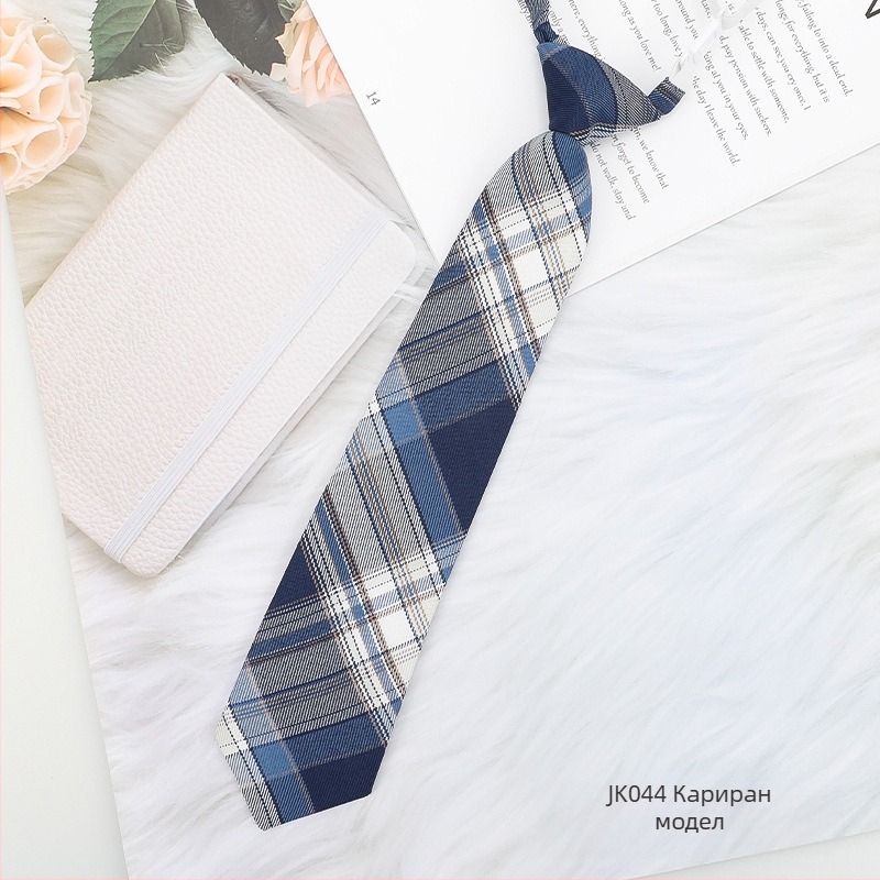 Дамска яка с цвете, карирана в японски стил и черна папионка, с връвчица, в колежански стил, панделка, риза с панделка, моряшки костюм