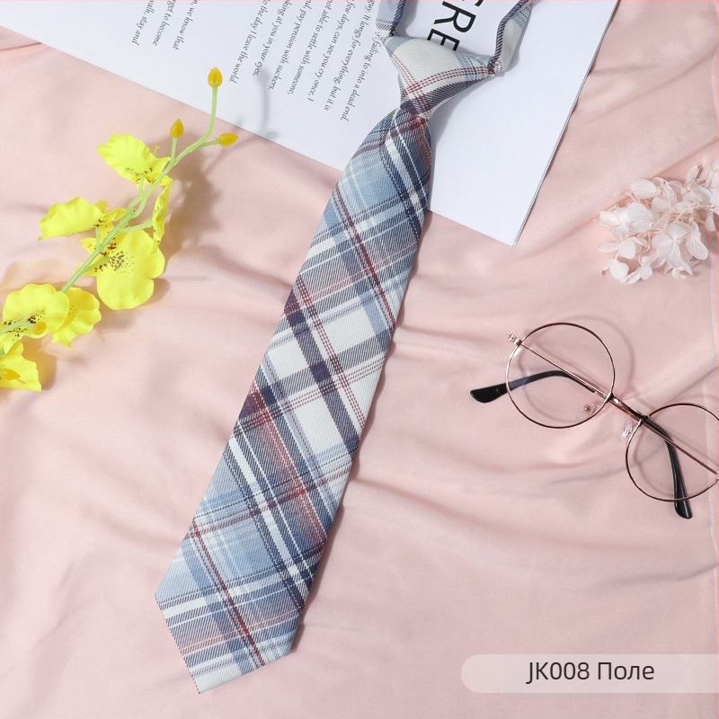 Дамска яка с цвете, карирана в японски стил и черна папионка, с връвчица, в колежански стил, панделка, риза с панделка, моряшки костюм