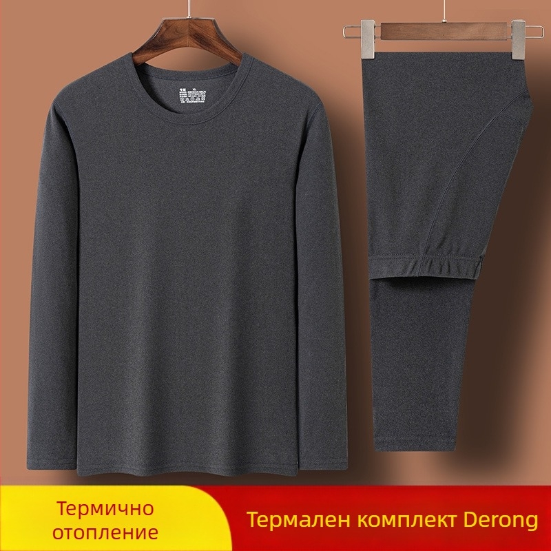 Немски кадифени термобельо, костюм за мъже и жени, година на раждане, зима, червени есенни дрехи и панталони, двустранно шлайфане, базово покритие, трансгранично