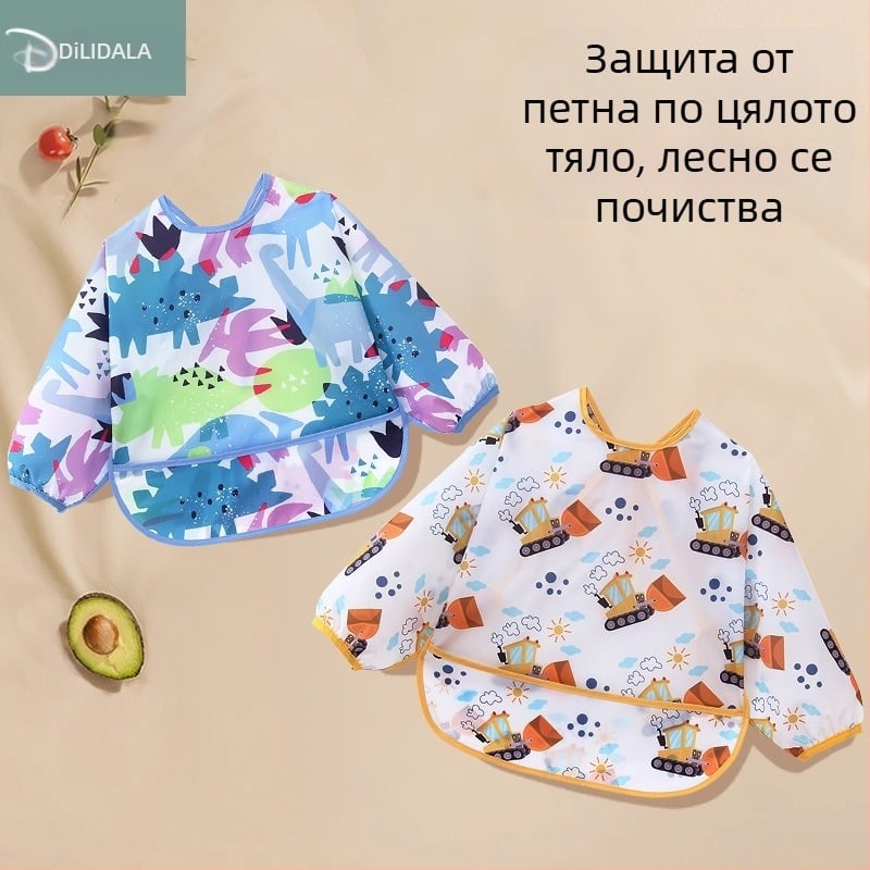 Детска престилка за хранене, чанта за хранене за бебешки момичета, лигавник за бебе, допълнителна храна, устойчивост на износване, водоустойчивост, мръсотия, за 3-годишни