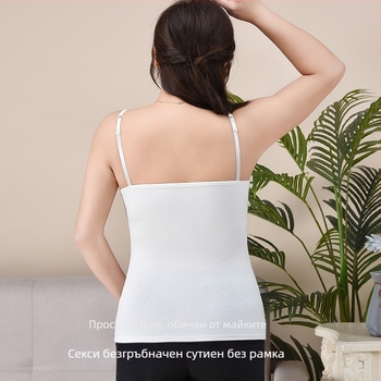 Дамски потник с големи размери, модален конец, дебели мм, 200 кг, с открити рамене и гръб, тънък, базово палто, лято