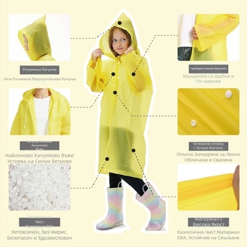 Търговия на едро с удебелен детски дъждобран за еднократна употреба Eva, удебелен, съединен, училищен, за пътуване на открито, живописно място, производител на едро