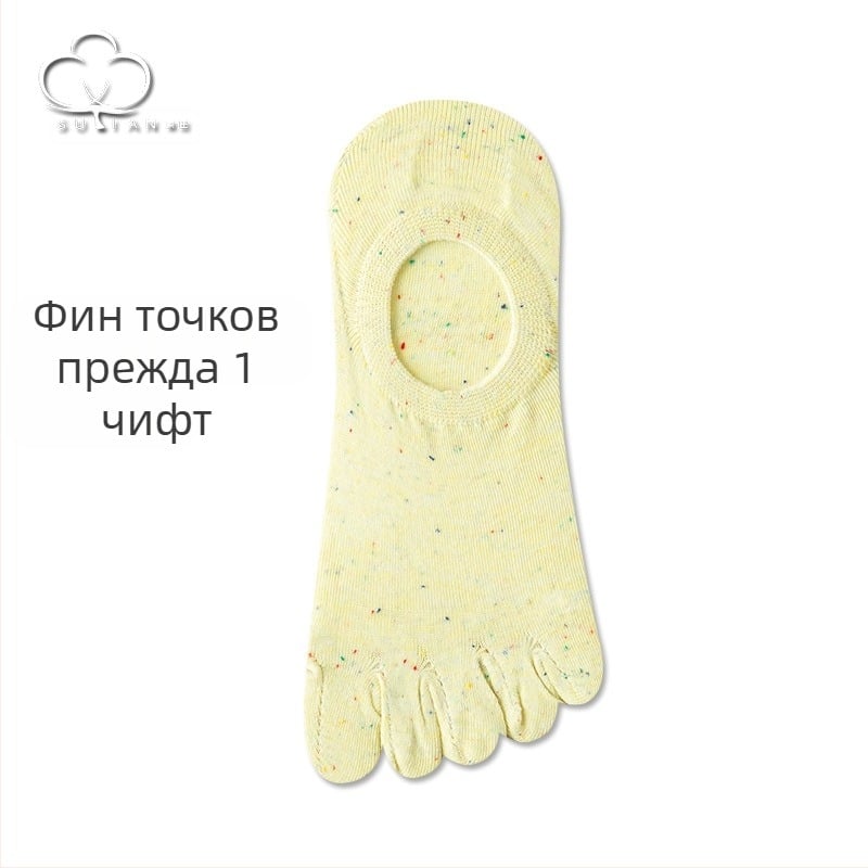 Чорапи с пет пръста от прежда с точки, дамски летни тънки чорапи, дамски чорапи тип лодка, плитки невидими чорапи, японски стил, сладки памучни чорапи с пръсти