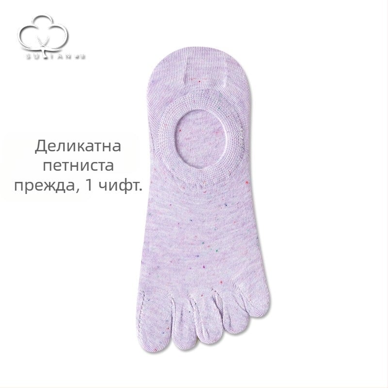 Чорапи с пет пръста от прежда с точки, дамски летни тънки чорапи, дамски чорапи тип лодка, плитки невидими чорапи, японски стил, сладки памучни чорапи с пръсти