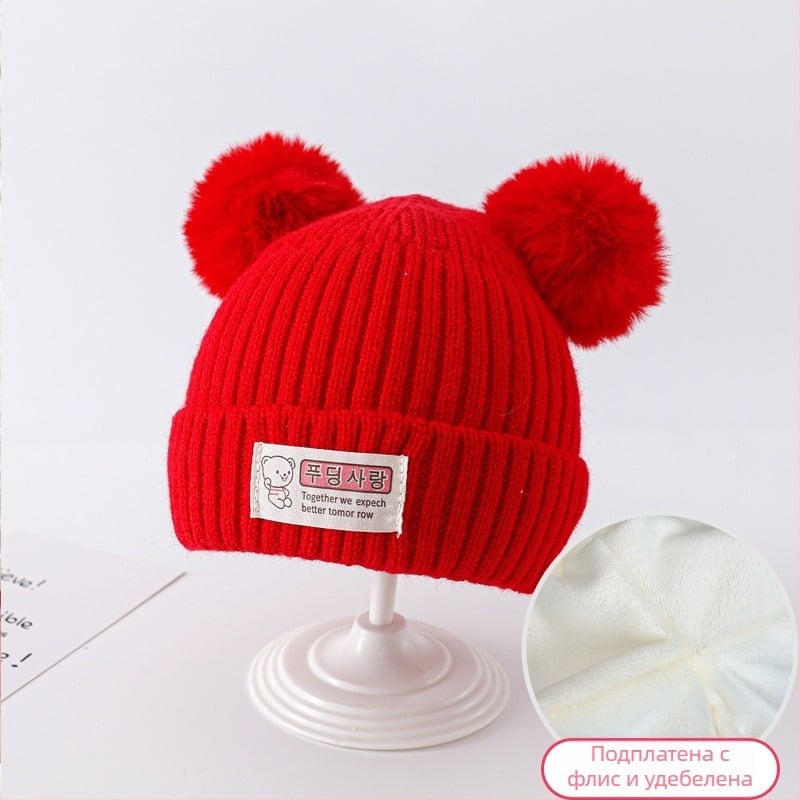 Поколение бебешка шапка есенно-зимна мъжка и дамска корейска бебешка вълнена топла плетена шапка за новородено бебе