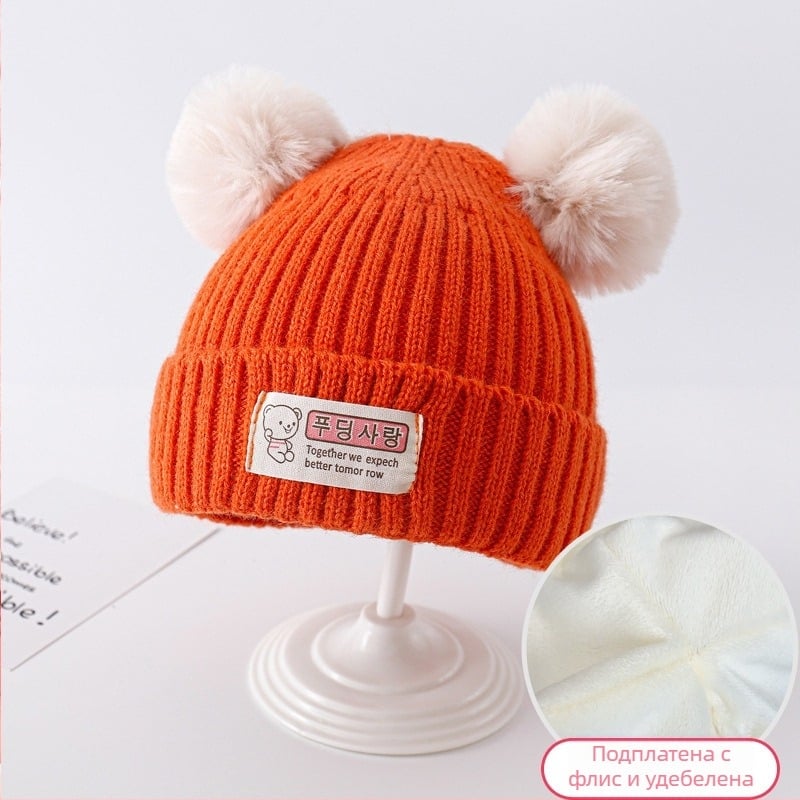 Поколение бебешка шапка есенно-зимна мъжка и дамска корейска бебешка вълнена топла плетена шапка за новородено бебе