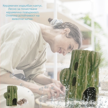 Бутилка за вода с кактус, поилка за хамстер, чайник, керамична скоба, вертикална, златна мечка, холандско прасе, регулируеми материали за озеленяване