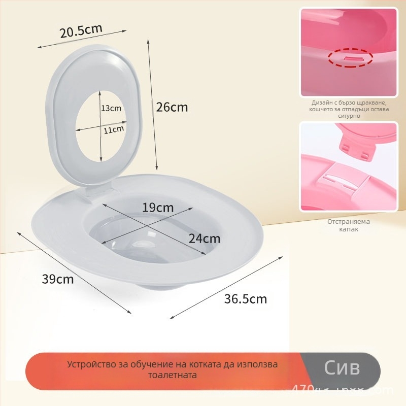 Голяма кутия за котешка тоалетна, дезодорант против пясък, удебелена тоалетна за начинаещи котки, дресер за котешка тоалетна, фабричен аутлет