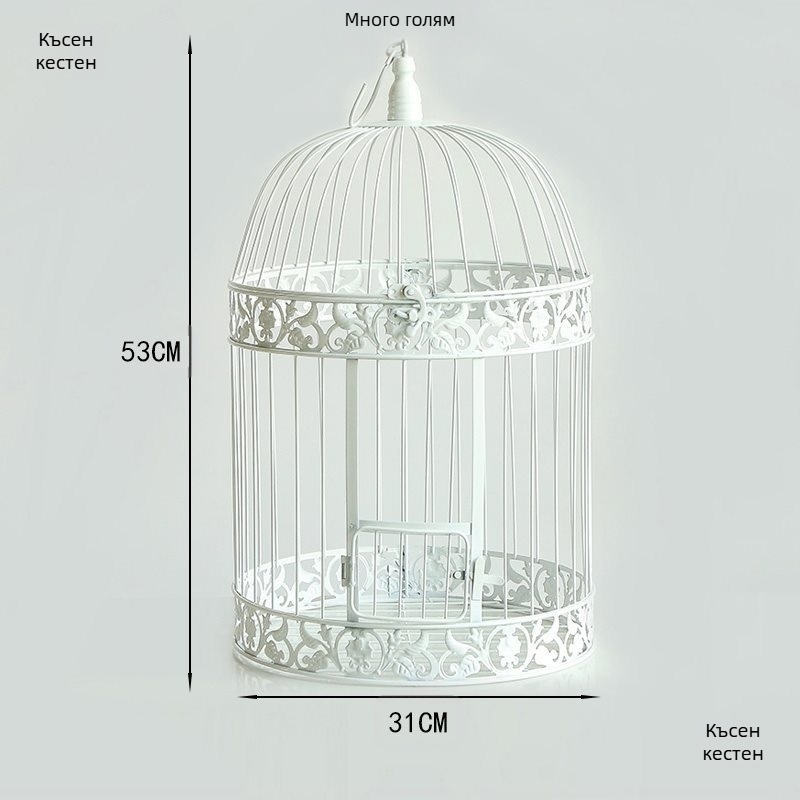 Железни декорации в европейски стил, птича клетка, бял прозорец, фотография, обзавеждане, реквизит, хотел, сватба, месести ретро орнаменти