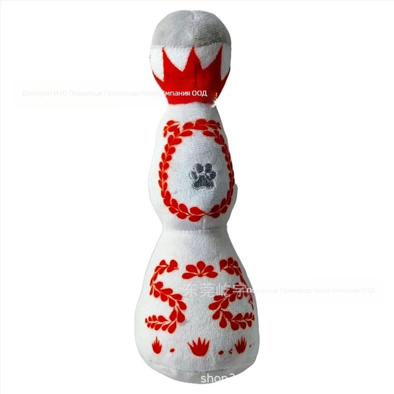 Ново на склад Плюшена играчка за глас за домашни любимци с цветна емайлирана форма на бутилка вино за куче и котка