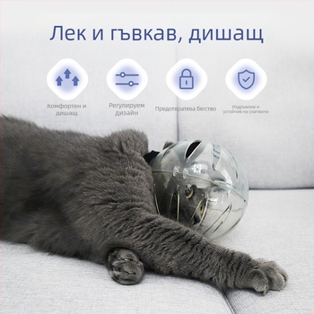 Котешка качулка, намордник против облизване и ухапване, прозрачна сферична дишаща, Elizabeth пръстен, покривало за котешка глава