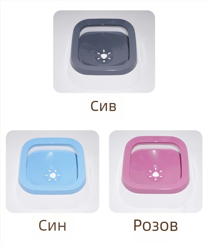 Диспенсър за вода за котки, Плуваща купа за домашни любимци, Монтирана в кола, Защита от пръски, Защита от преобръщане, Немокра тава за вода в устата, Диспенсър за вода за котки