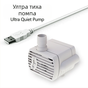 Аксесоари за диспенсъри за вода за домашни любимци, водна помпа, USB5V с памук и светлина, регулируем дебит на водата, изключване на водата, безшумна, безчеткова