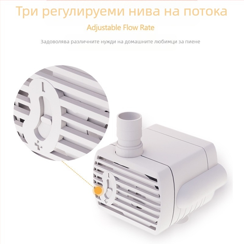 Аксесоари за диспенсъри за вода за домашни любимци, водна помпа, USB5V с памук и светлина, регулируем дебит на водата, изключване на водата, безшумна, безчеткова