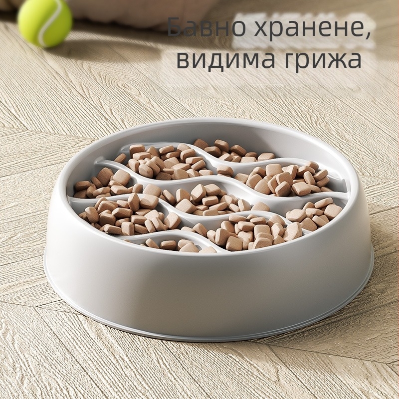 Купа за котки с голям капацитет, удебелена купа за котки, двойна купа против пръски, купа за храна за домашни любимци, купа за храна, купа за бавно хранене, купа за бавна храна против задавяне