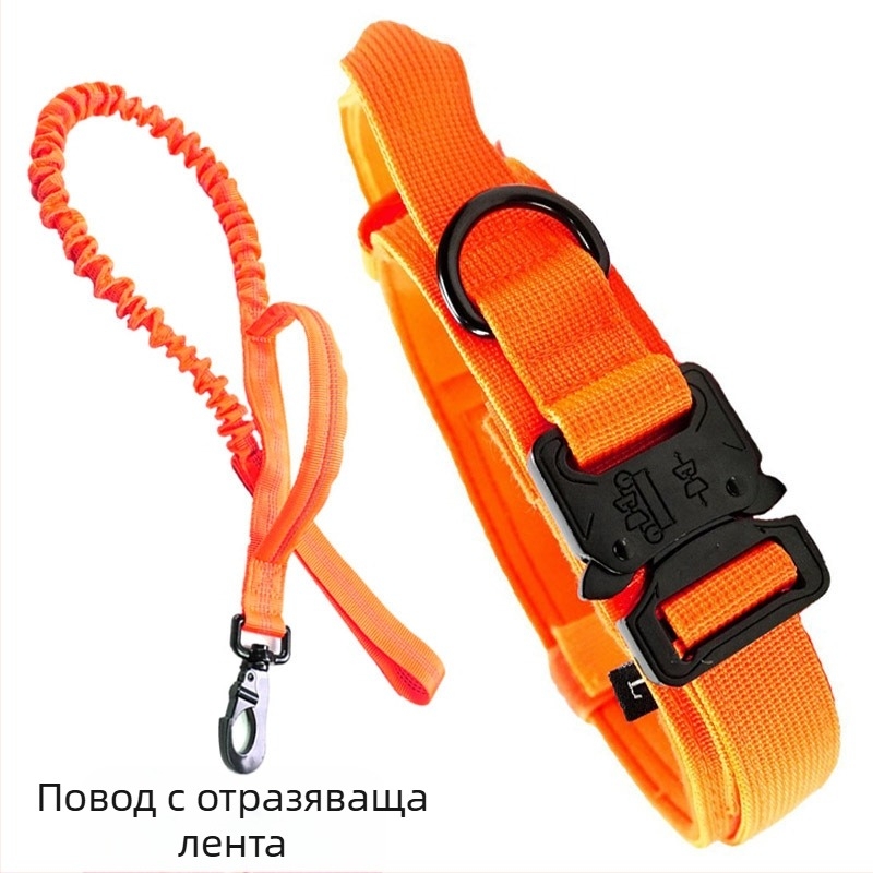 Нашийник за домашни любимци за средни и големи кучета, Тактически нашийник, Удебелен нашийник за кучета, Нашийник за кучета, който не души врата, Военен нашийник за кучета