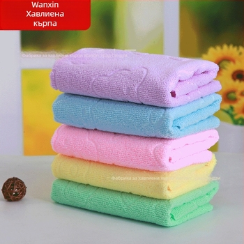 Търговия на едро 30*70 релефна меча глава цветна кърпа за един долар мека абсорбираща кърпа за пране с мъх