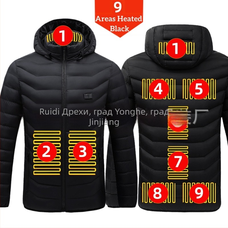 Памучно палто с четири контрола, 25 зони за отопление, ново облекло за отопление с голяма площ, европейско и американско, популярно памучно палто за отопление на едро