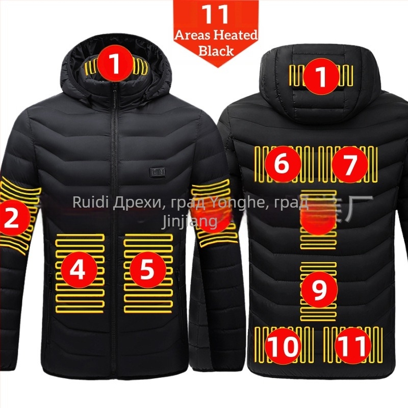 Памучно палто с четири контрола, 25 зони за отопление, ново облекло за отопление с голяма площ, европейско и американско, популярно памучно палто за отопление на едро