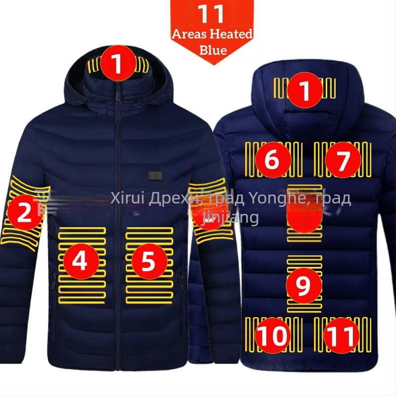 Памучно палто с четири контрола, 25 зони за отопление, ново облекло за отопление с голяма площ, европейско и американско, популярно памучно палто за отопление на едро