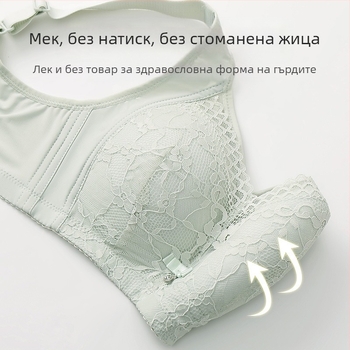 Ново, наднормено тегло, комфортно, дишащо, против бягане, леко, без тръбички, без стоманени пръстени, красив гръб, сутиен без стоманени пръстени